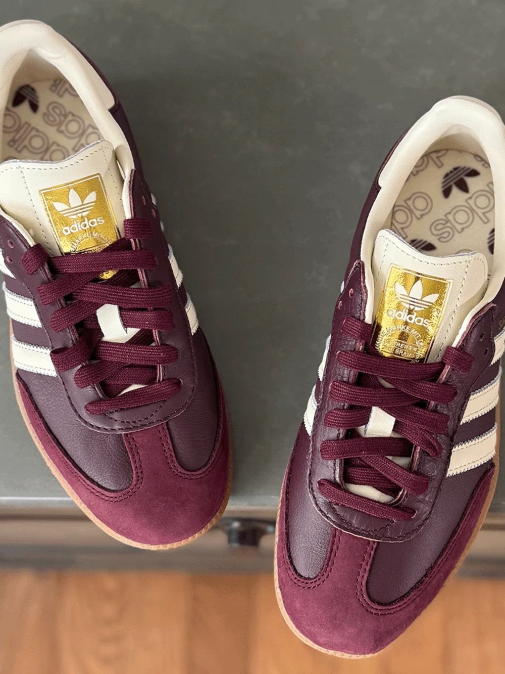 Adidas Samba Core Burgundy & Cream Women’s Sneakers 8 - Picture 2 of 2